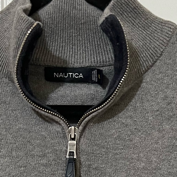 Nautical Gray zip Sweater Large - Picture 4 of 4